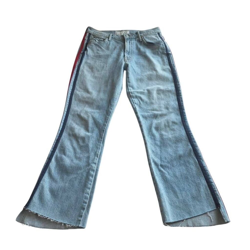 Mother womens Sz 27 wash blue the insider crop step fray jeans